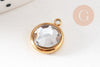 Pendentif pierre acier 304 inoxydable doré 12mm, x1 (G10745)
