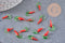 Pendentif piment rouge,perle verre tchèque,piment verre,pendentif verre,verre artisanal,pendentif chance,25mm, x 10 G1942