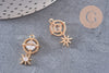 Pendentif planète étoile laiton doré 18K zircon 21mm, pendentif en cristal création bijoux porte bonheur femme en zircon, x1 (G5994)