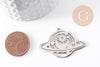 Pendentif planète mystique acier 201 inoxydable argenté 25.5mm,breloque platine acier inoxydable doré sans libréation de nickel, x1 (G6139)