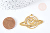 Pendentif planète mystique acier 201 inoxydable dore 25.5mm, pendentif thème espace sans nickel pour création bijoux, x1 G5691