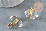 Pendentif pointe cristal transparent 22mm, x1 (G0836)