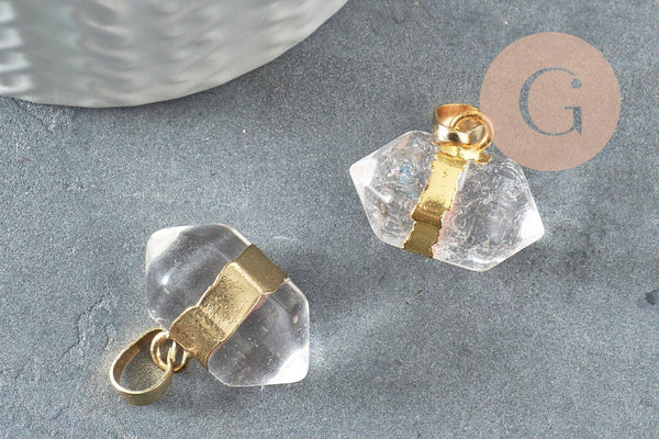 Pendentif pointe cristal transparent 22mm, x1 (G0836)