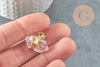 Pendentif pointe cristal transparent 22mm, x1 (G0836)