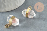 Pendentif pointe cristal transparent 22mm, x1 (G0836)