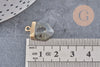Pendentif pointe labradorite naturelle claire laiton doré 19mm, x1 (G5921)