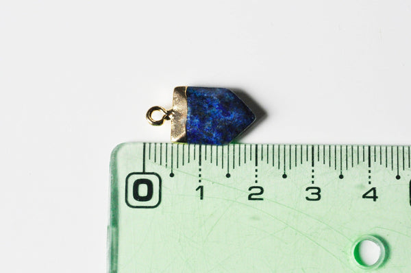 Pendentif pointe lapis lazulis bleu, pendentif , bijou pendentif pierre Lapis Lazulis naturel, pendentif bleu,19mm, x1 (G4874)