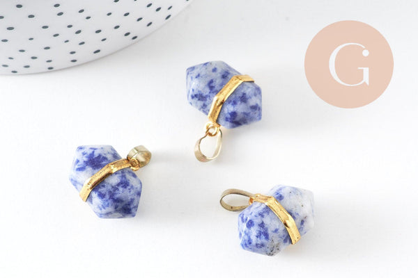 Pendentif pointe sodalite bleue,fourniture créative,pendentif bijoux, fabrication bijoux, pendentif pierre,sodalite naturelle,22mm, x1 (G1145)