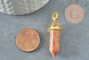 Pendentif pointe unakite vert naturel 37-40mm, x1 (G3077)