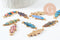 Pendentif poisson zamac doré multicolore 27mm, x5 (G9936)