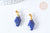 Pendentif polygone lapis lazuli naturel laiton doré 19,5mm, x1 (G7931)