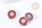 Pendentif porcelaine donut vert marron 21-22mm, perle céramique, x1 (G8482)