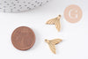 Pendentif queue de poisson acier 201 inoxydable doré 14mm, x2 (G10223)