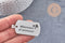 Pendentif rectangle acier inoxydable 304 argenté à graver 34.5mm, x1 (G8017)