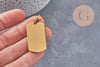 Pendentif rectangle acier inoxydable 304 doré PVD à graver 34.5mm, x1 (G10970)