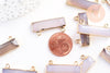 Pendentif rectangle agate naturelle grise,pendentif bijoux, pendentif agate,pendentif pierre, agate naturelle,30.5mm, x1 G6266