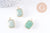 Pendentif rectangle aventurine verte naturelle laiton doré 22mm, x1 (G5627)