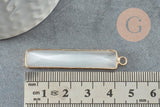 Pendentif rectangle verreoeil de chat laiton doré 46.5mm, pendentif verre création bijoux x1 G2524
