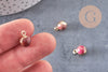 Pendentif regalite rouge, pierre brute,création bijoux, pendentif doré, pierre naturelle,régalite naturelle,12mm, x1 G3539