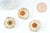 Pendentif résine fleur séchée 33mm, pendentif paquerette blanche et or, création de bijoux originaux, x1 (G5579)