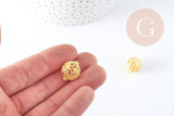 Pendentif rond Bola harmonie carillon laiton doré 17mm (DIAMETRE INTERIEUR 12 MM), x1 (G6607)