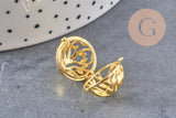 Pendentif rond Bola harmonie carillon laiton doré arbre de vie 17mm (DIAMETRE INTERIEUR 12 MM) sans carillon, x1 (G5989)