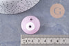 Pendentif rond Mauvais Oeil verre artisanal rose 30mm,création bijoux chance, x1 (G10096)