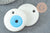Pendentif rond Mauvais Oeil verre blanc 50mm, x1 (G9437)