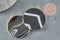 Pendentif rond agate rayée noir 32mm,Pendentif bijoux pierre naturelle, x1 G2987