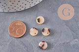 Pendentif rond beige acétate,perle acétate, perles plastique,connecteur plastique, 10mm x2 ou x10 (G2177)