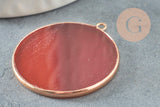 Pendentif rond cornaline,Pendentif bijoux,pendentif pierre, pierre naturelle,32mm, x1 G5155