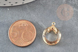 Pendentif rond doré cristal beige irisé 17mm, x1 (G3517)