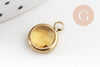 Pendentif rond doré cristal,fournitures créatives,pendentif cristal coloré,12mm, x1 (G5039)