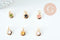 Pendentif rond étoile émail coloré laiton doré 18K 10mm,x1 (G8581)