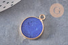 Pendentif rond jade bleu, naturel,pendentif rond,20.5mm, x1 G2173