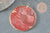 Pendentif rond jaspe rouge naturel 32mm, x1 (G3081)