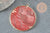 Pendentif rond jaspe rouge,creation bijou,pierre jaspe naturel,32mm, x1 G3081