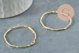 Pendentif rond laiton brut 35mm, fournitures pour bijoux, breloque laiton brut, X2 (G1905)