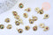 Pendentif rond laiton doré 18K émail oeil protecteur 10.7mm,x1 (G5648)