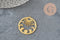 Pendentif rond lune et soleil acier 304 inoxydable doré 30mm, x1 (G6165)-Breloques et pendentifs-Gingerlily Perles