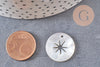 Pendentif rond nacre étoile, pendentif coquillage, coquillage beige,coquillage naturel,création bijoux,20mm, étoile,lot 5-G2179