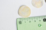 Pendentif rond nacre naturelle blanche irisé 25mm, x10 (G3010)
