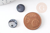 Pendentif rond nacre noire, pendentif coquillage, coquillage noir, 10mm, x10 (G1075)