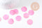 Pendentif rond nacre rose irisé 25mm, pendentif coquillage naturel rose , x10 (G3976)