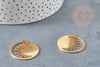 Pendentif rond soleil acier inoxydable doré 32mm, x1 (G6161)