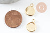 Pendentif rond support cabochon acier 304 inoxydable doré 10mm, x1 (G10555)