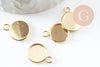 Pendentif rond support cabochon acier 304 inoxydable doré 10mm, x1 (G10555)