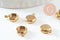 Pendentif rond support pour cabochon 6mm acier 304 inoxydable doré IP, x2 (G9860)
