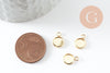 Pendentif rond support pour cabochon 6mm acier 304 inoxydable doré, x2 (G9858)