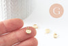 Pendentif rond support pour cabochon 6mm acier 304 inoxydable doré, x2 (G9858)
